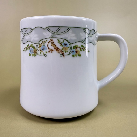 Vintage Schönwald Germany Mugs – Set of 2 | Bird & Vine Pattern | Fine Porcelain - Picture 9 of 10